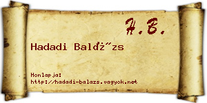Hadadi Balázs névjegykártya